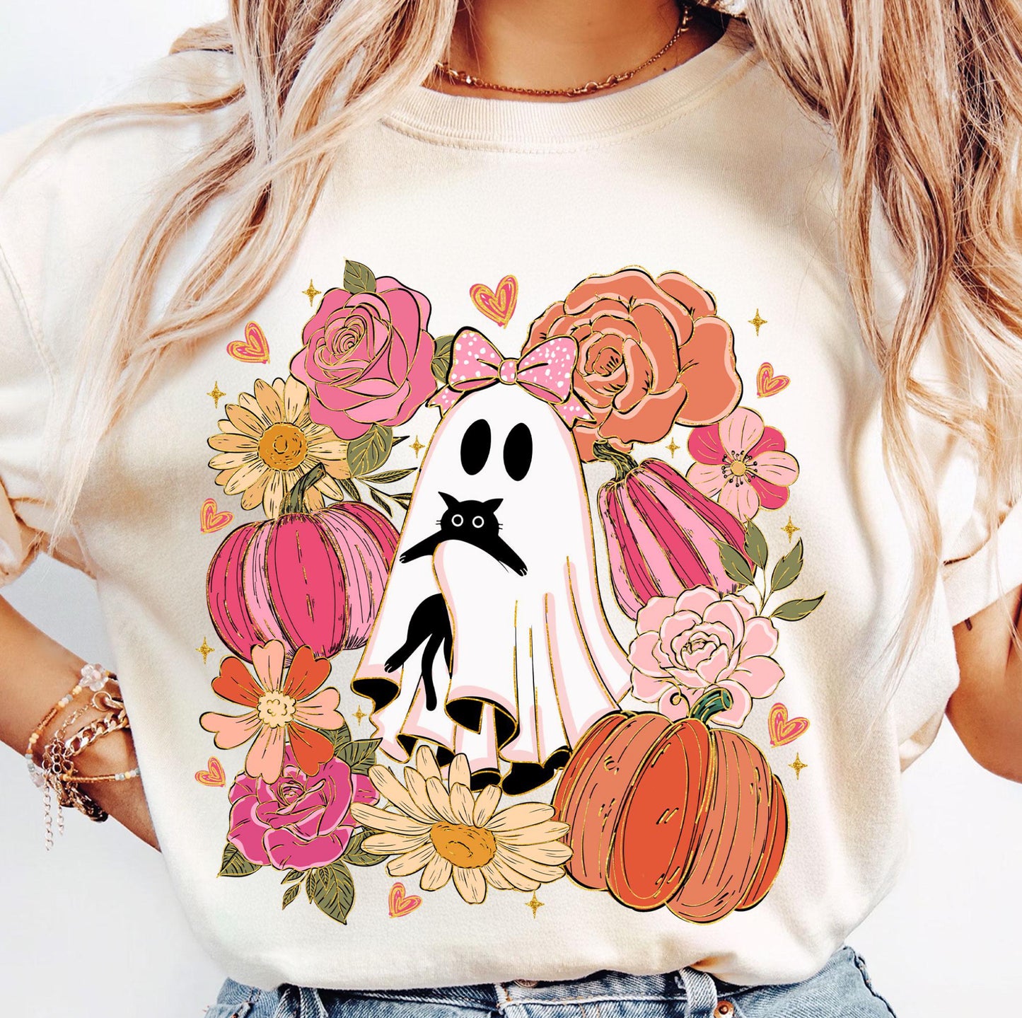 “Floral Cat Lover Ghost” T.shirt/Sweatshirt