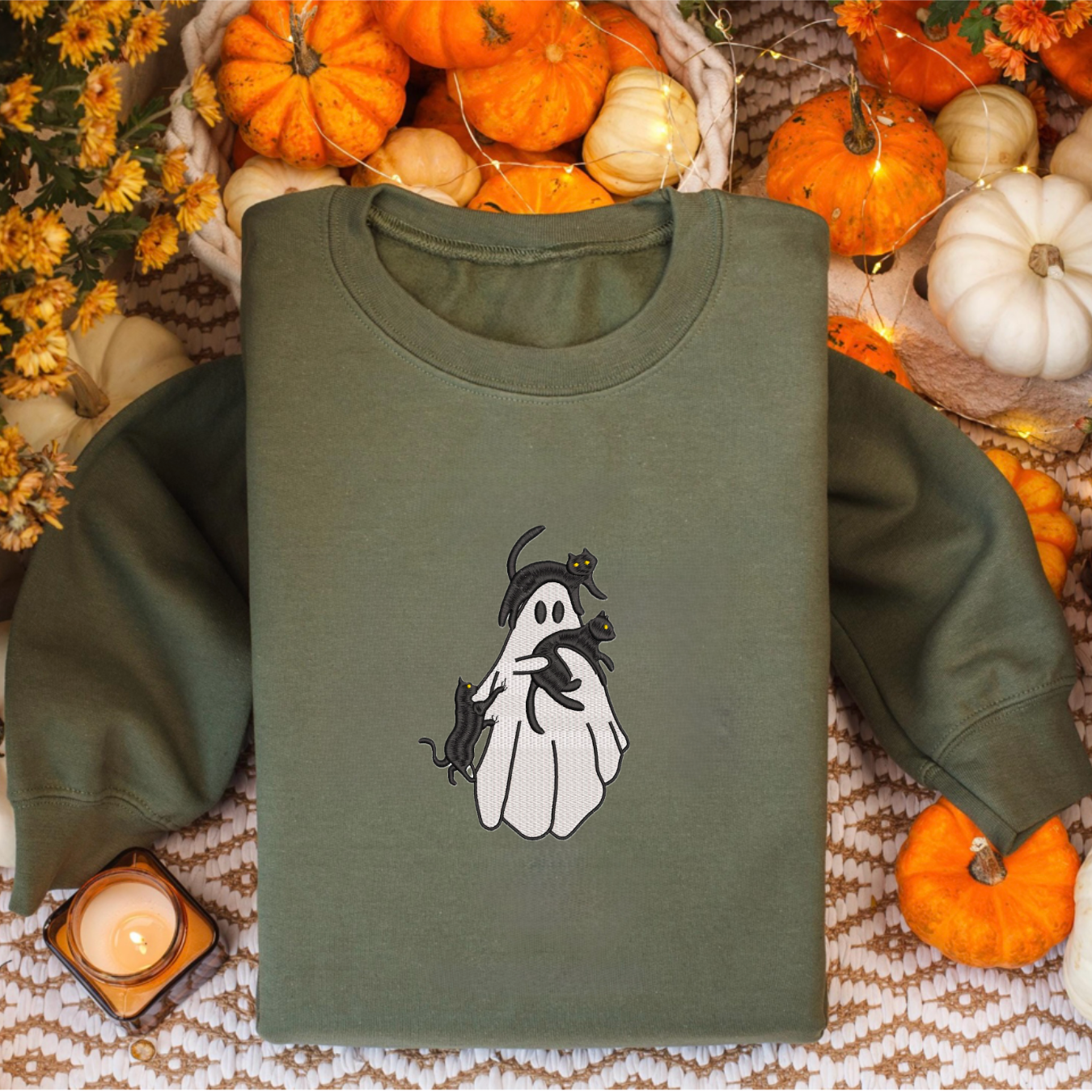“Cat lover Boo” Embroidered Sweatshirt