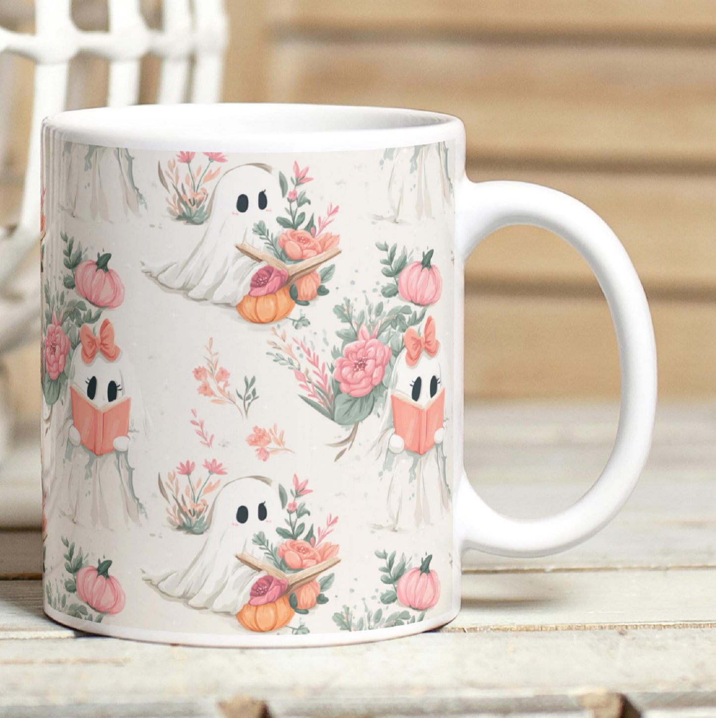 ‘'Floral Reading Boo’s” 11 oz Mug