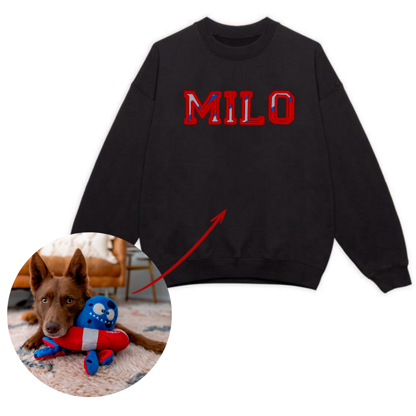 Custom PET Keepsake Embroidered Sweatshirt (Unisex)