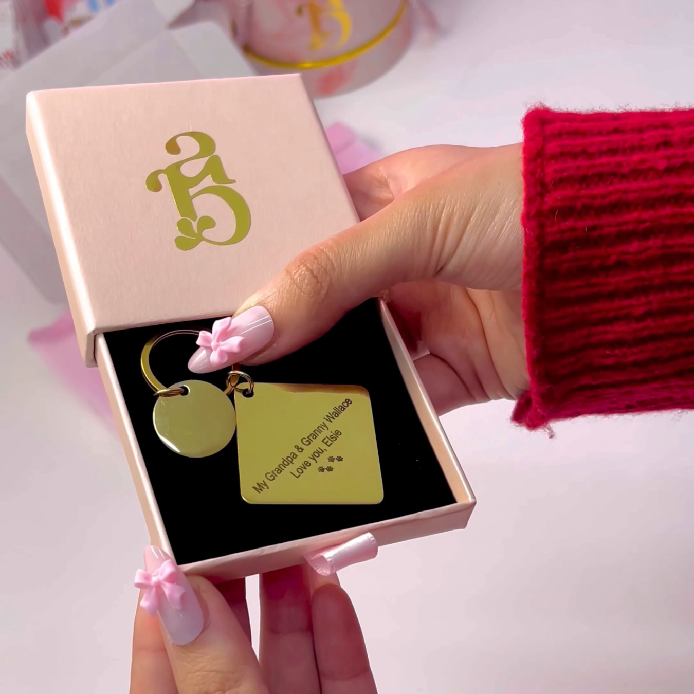 Personalised Engraved Keychain (Square)