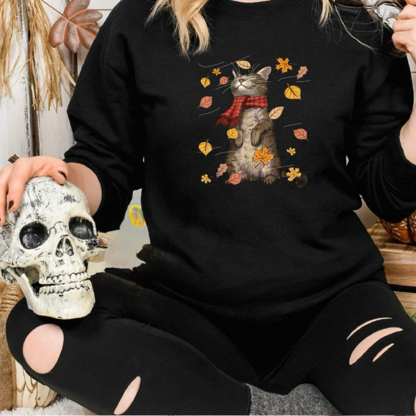 “Cozy Autumn Cat” T.shirt/Sweatshirt