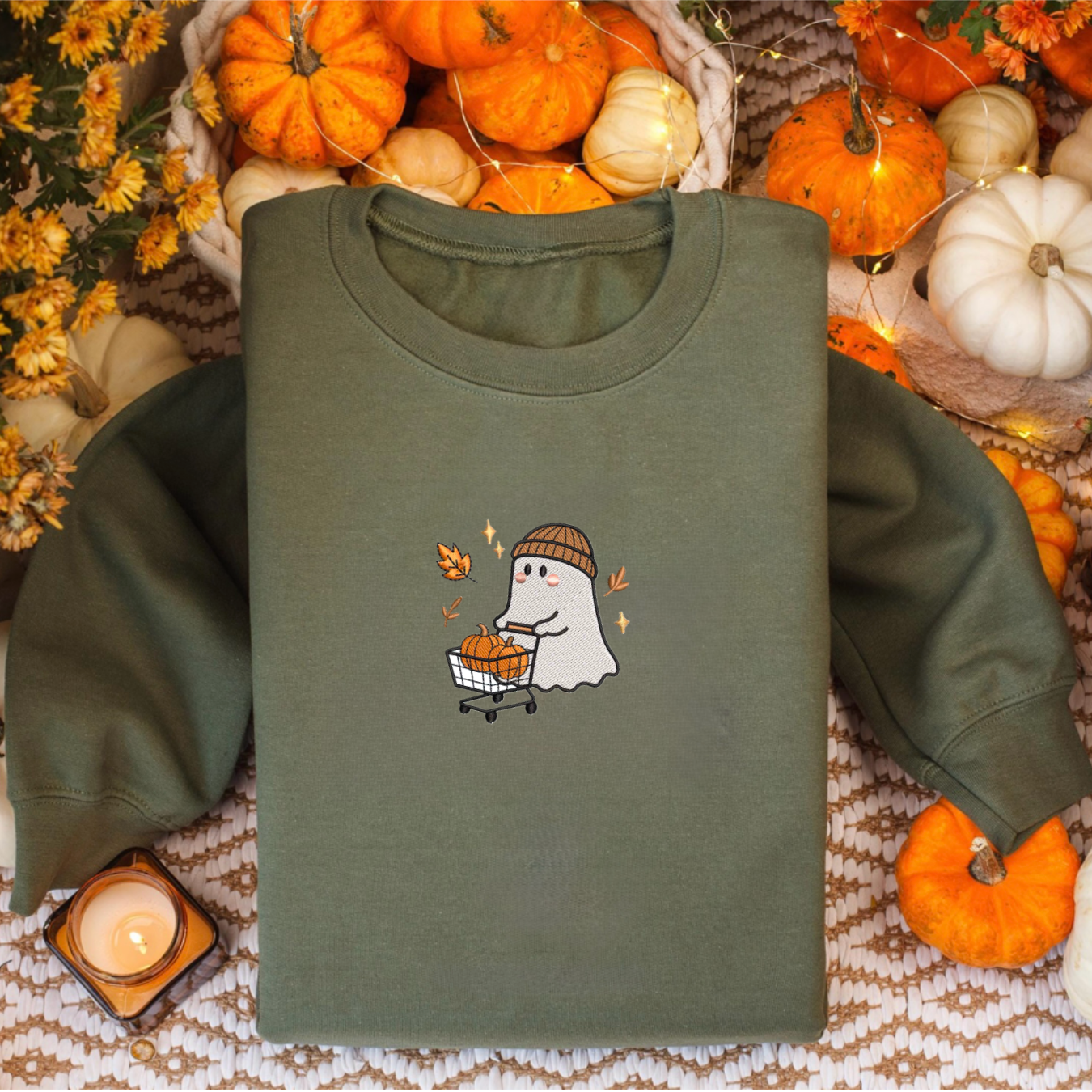 ‘’Pumpkin patch Boo” Embroidered Sweatshirt