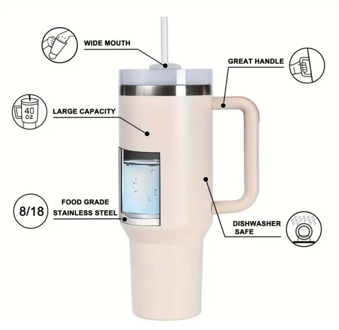 “Cat lover Ghoul” Stanley like Tumbler (40 oz)
