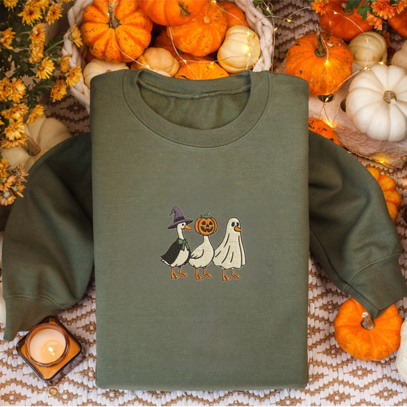 “Spooky Gooses” Embroidered Sweatshirt/T-Shirt