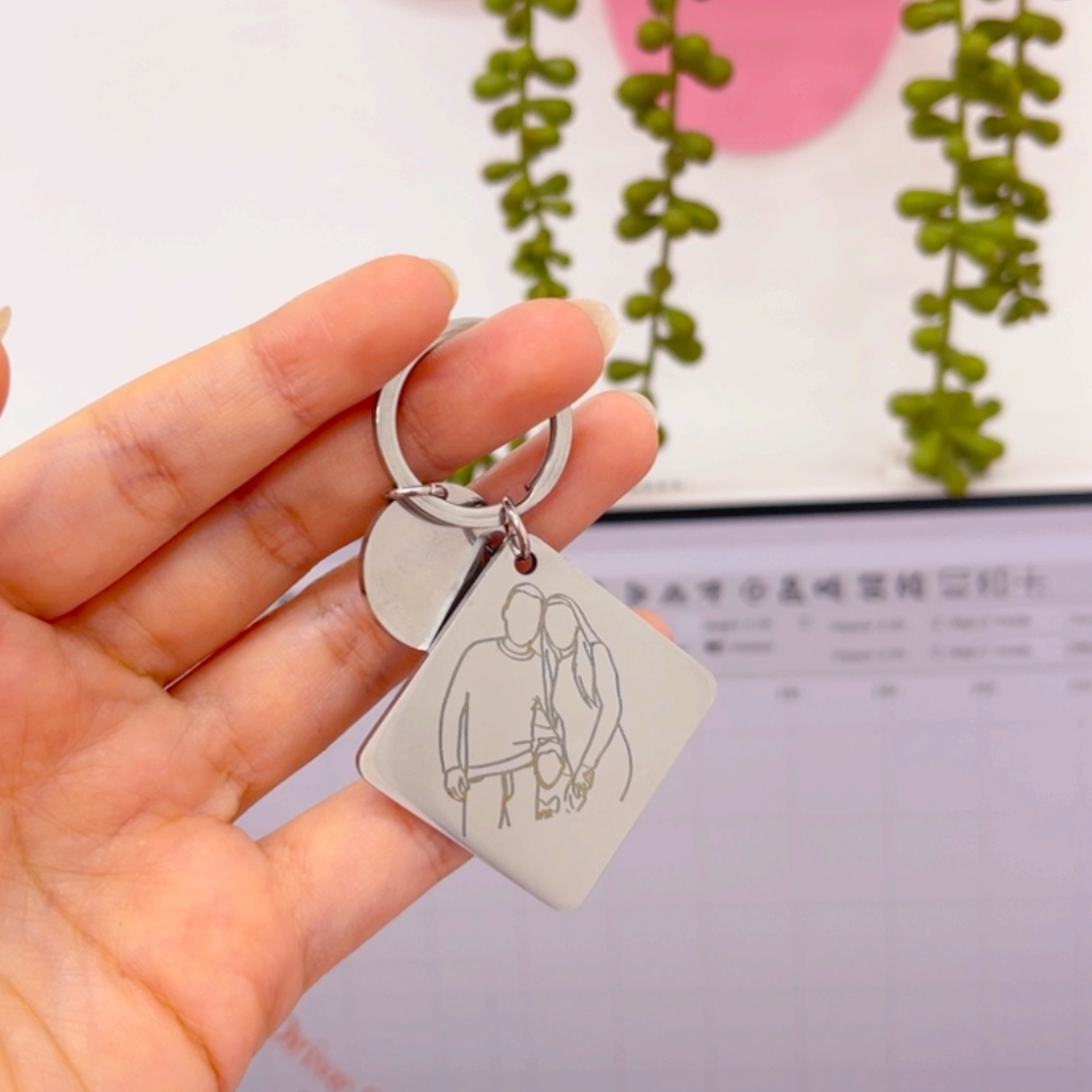 Personalised Engraved Keychain (Square)