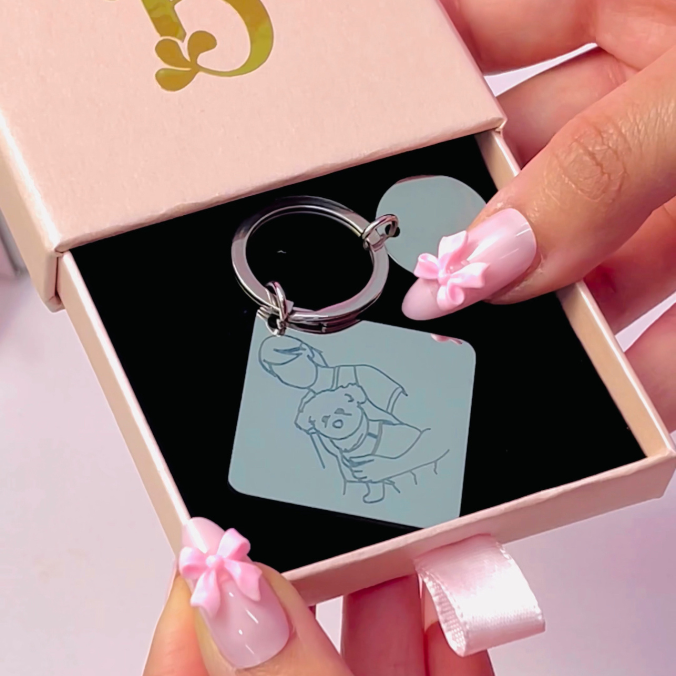 Personalised Engraved Keychain (Square)