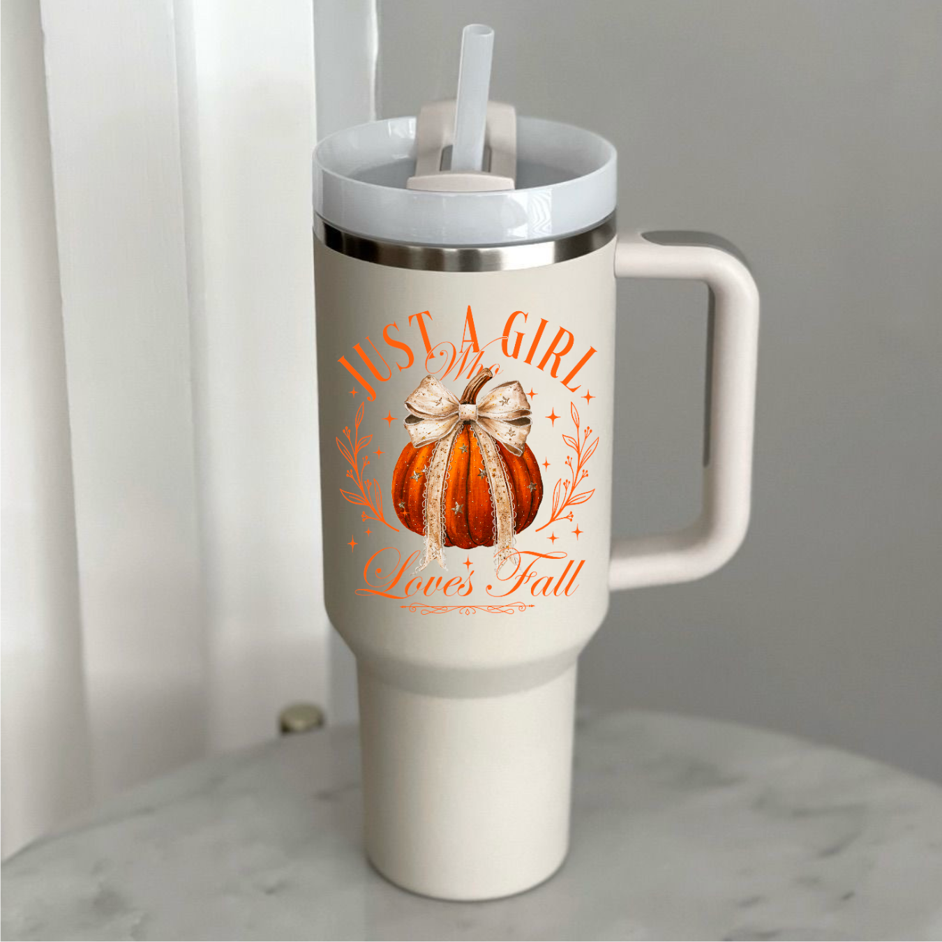 “Just a Girl who Loves Fall” Stanley like Tumbler (40 oz)