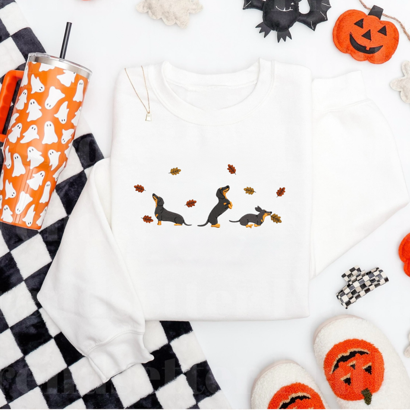 ‘’Autumn Dachshund” Embroidered Sweatshirt