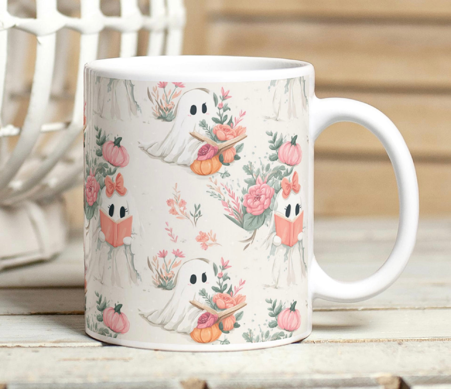 ‘'Floral Reading Boo’s” 11 oz Mug