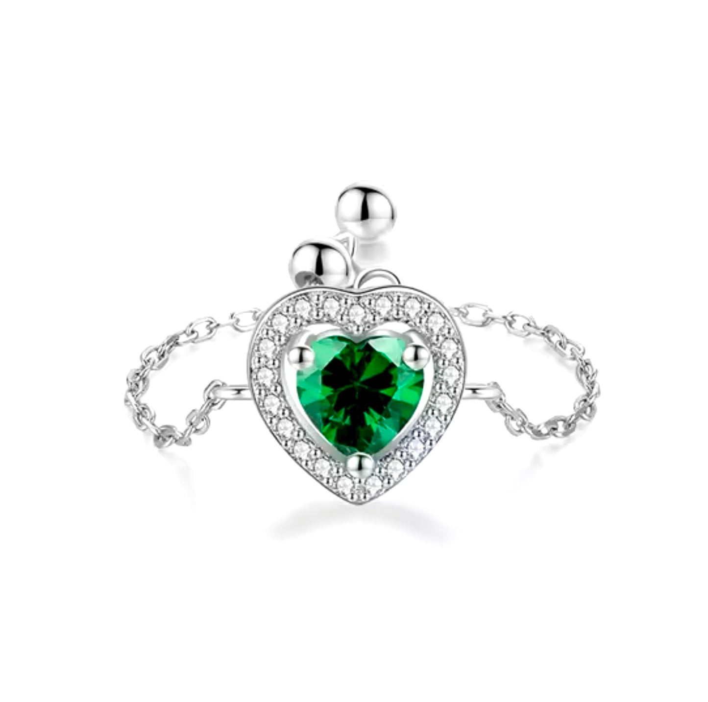 “Emerald Heart” Chain Ring