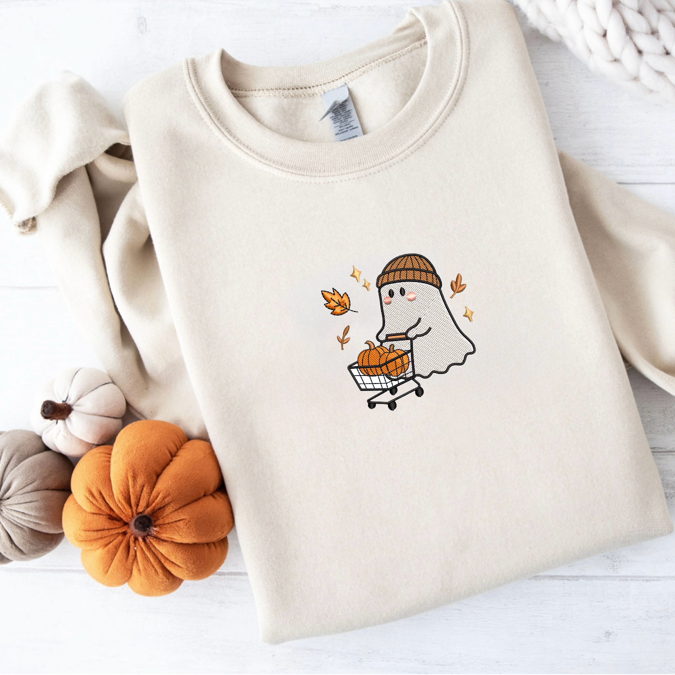 ‘’Pumpkin patch Boo” Embroidered Sweatshirt