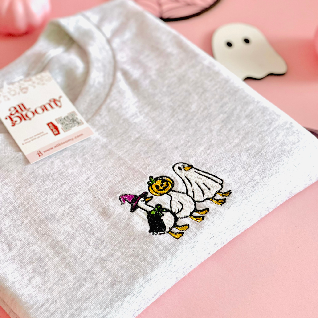 “Spooky Gooses” Embroidered Sweatshirt/T-Shirt