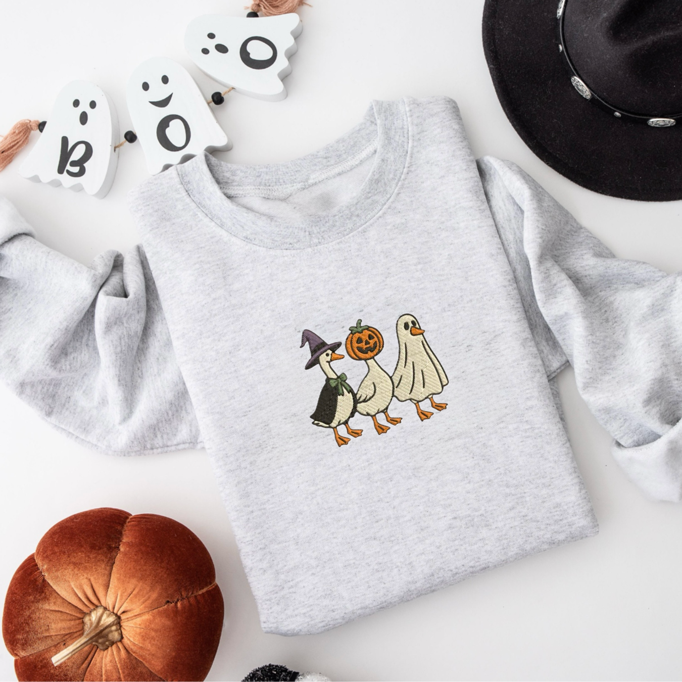 “Spooky Gooses” Embroidered Sweatshirt/T-Shirt
