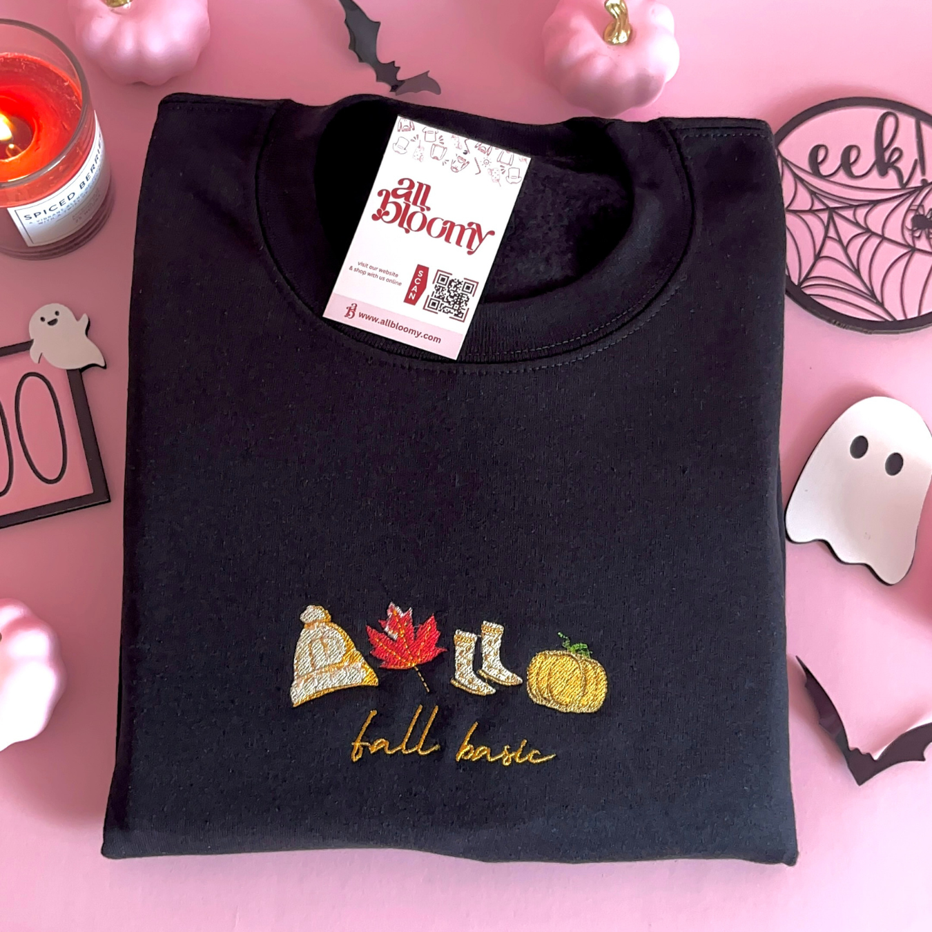 “Fall Basic” Embroidered Sweatshirt/T-Shirt