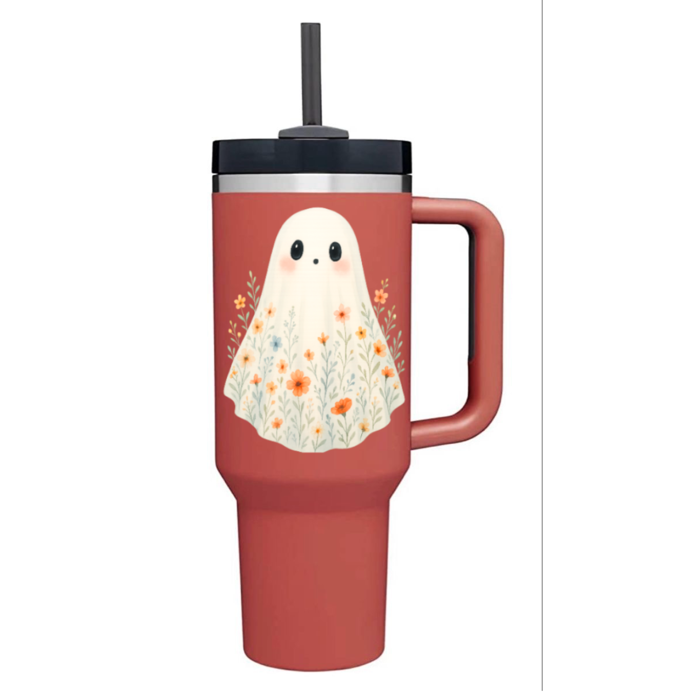 “Floral Boo” Stanley like Tumbler (40 oz)