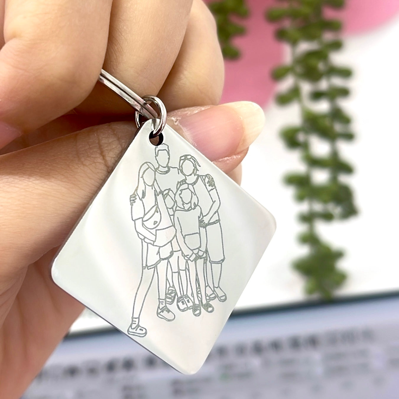 Personalised Engraved Keychain (Square)