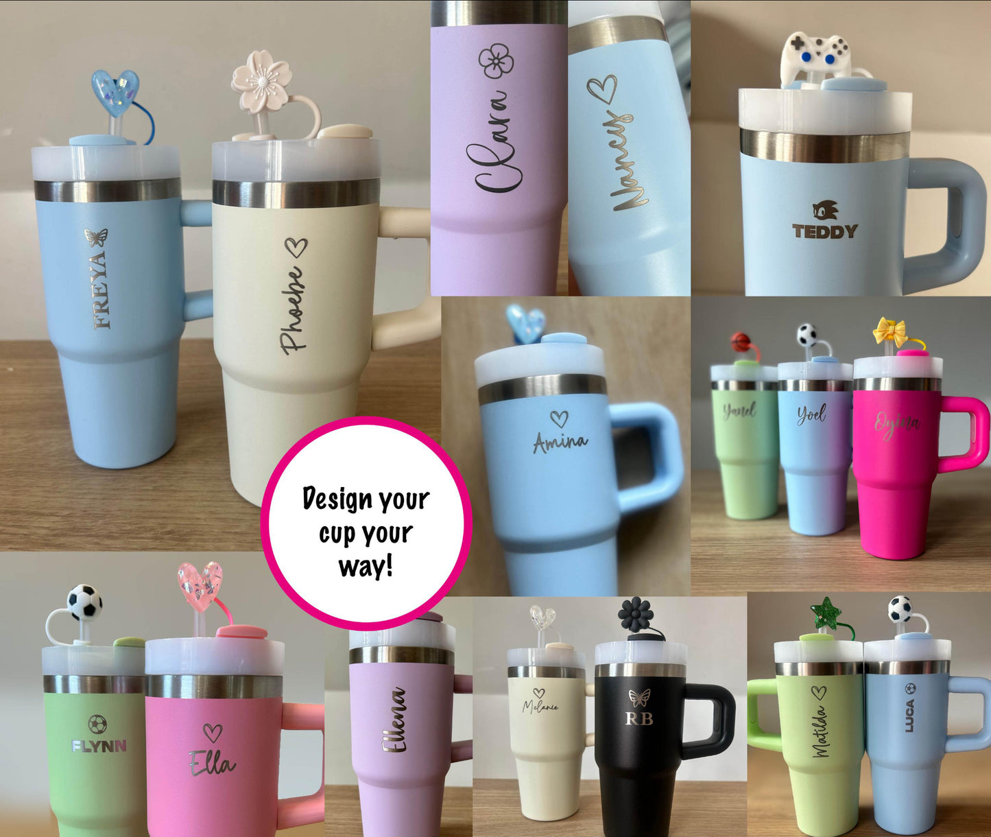 “Customised Kids Mini Tumbler” Stanley Like (Engraved 14 oz)