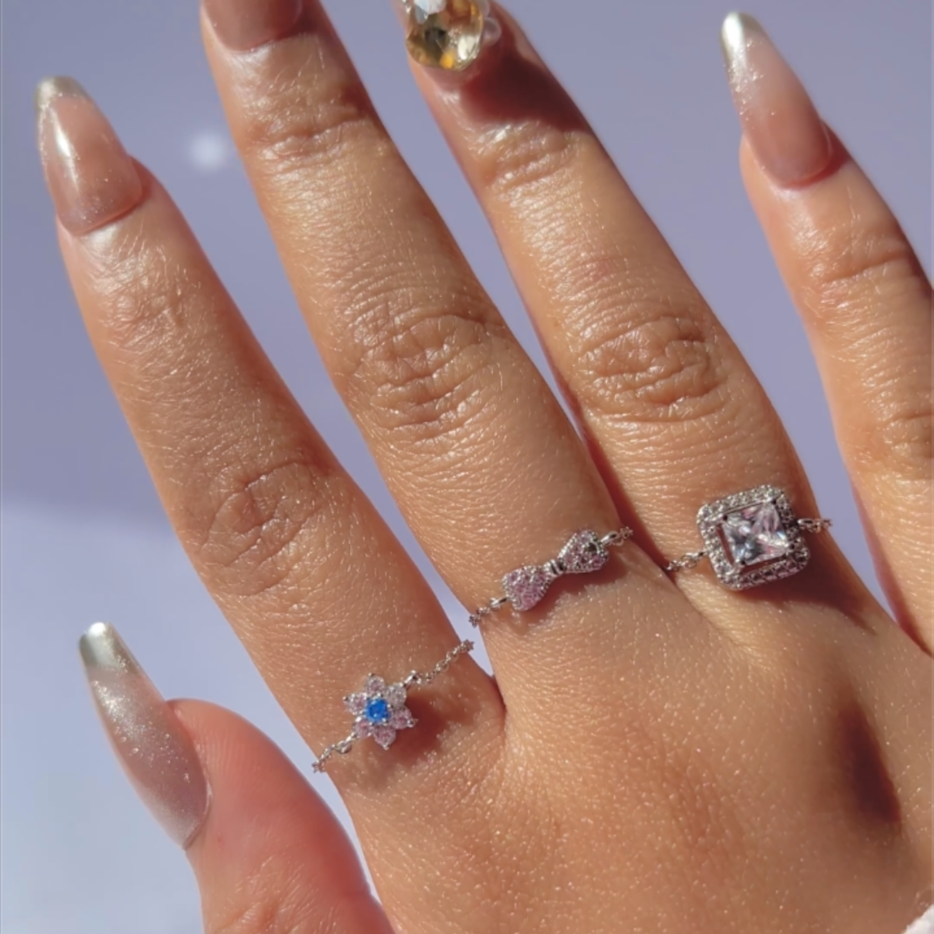 “Blooming Blue” Chain Ring