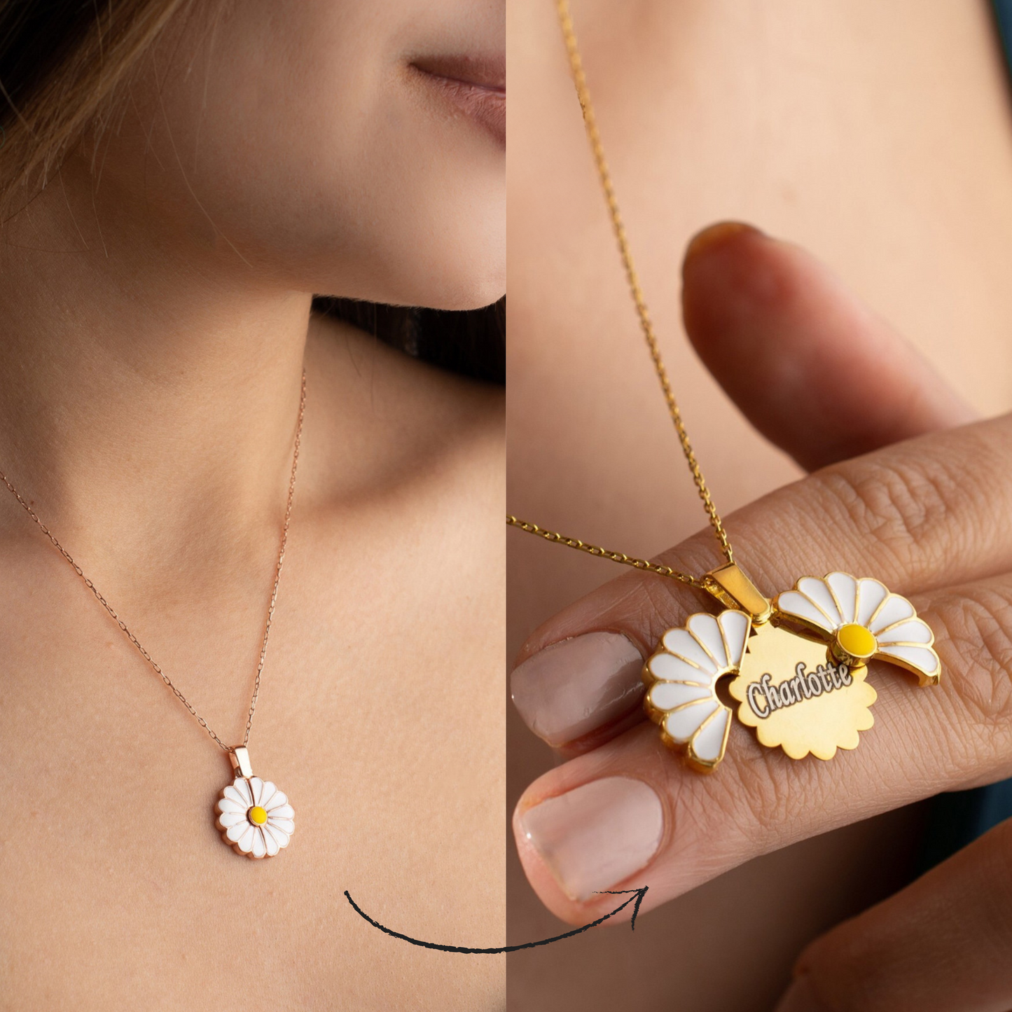 Hidden Message DAISY Necklace