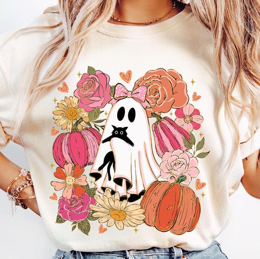 “Floral Cat Lover Ghost” T.shirt/Sweatshirt