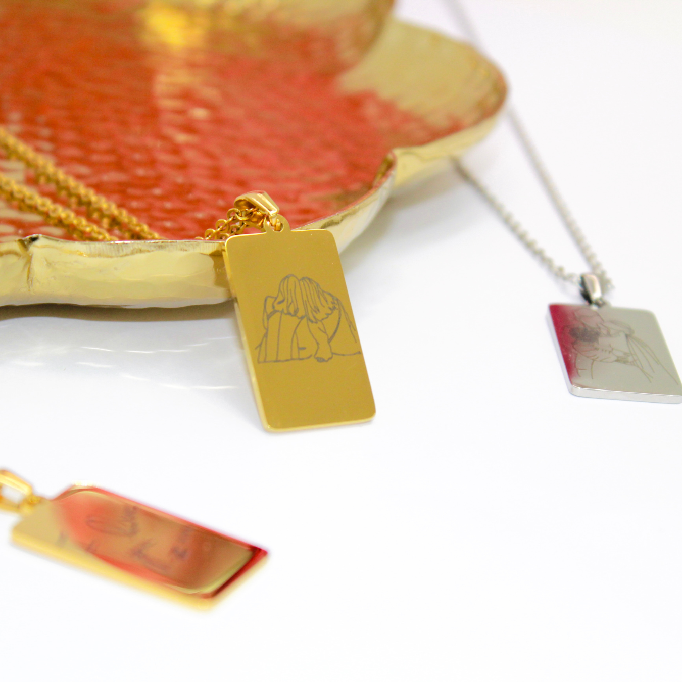 Personalised Engraved Outline Necklace