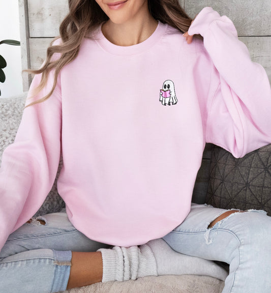 ‘’Reading Boo” Embroidered Sweatshirt