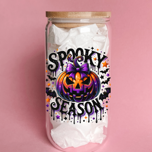 “Spooky Season” 16/20 oz Glass Can