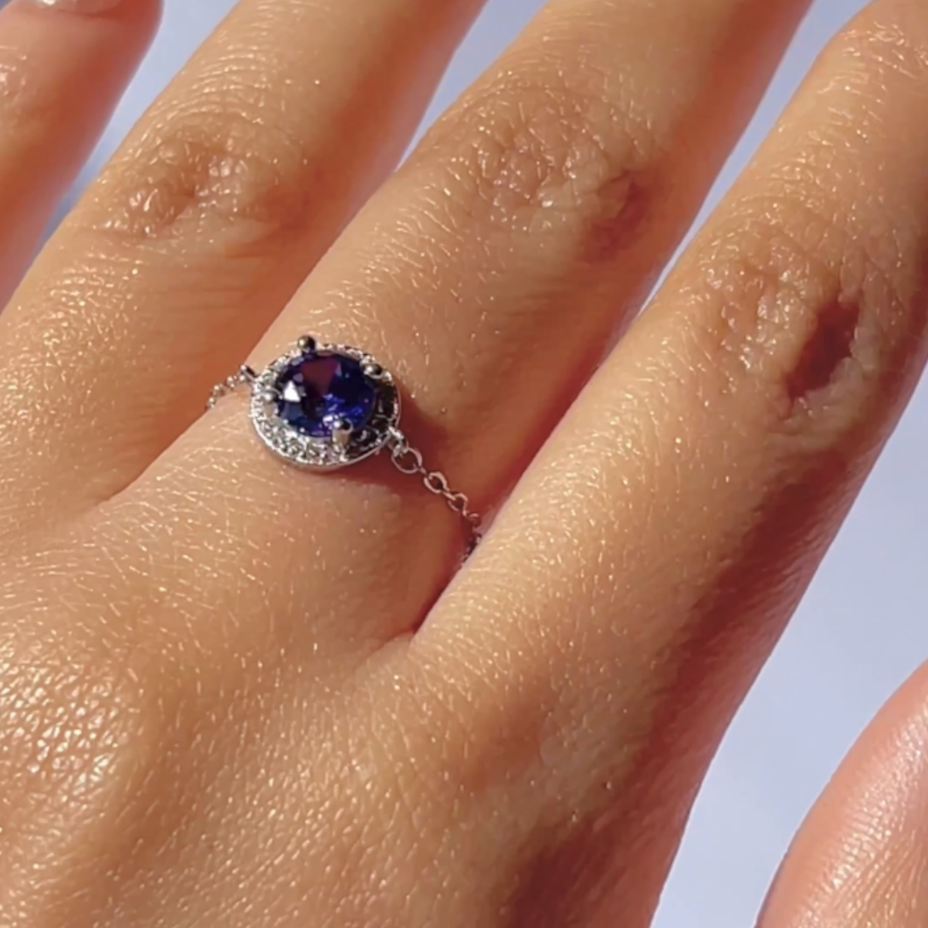 “Sapphire Soul” Chain Ring