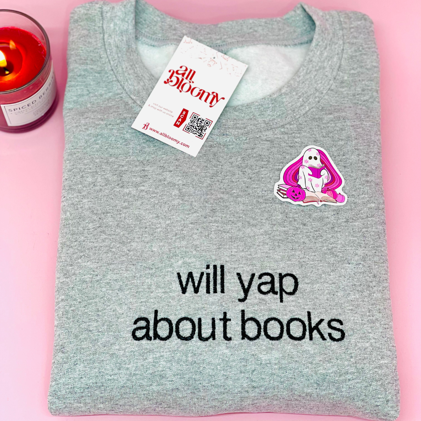 “Will Yap About Books” Embroidered Sweatshirt/T-Shirt