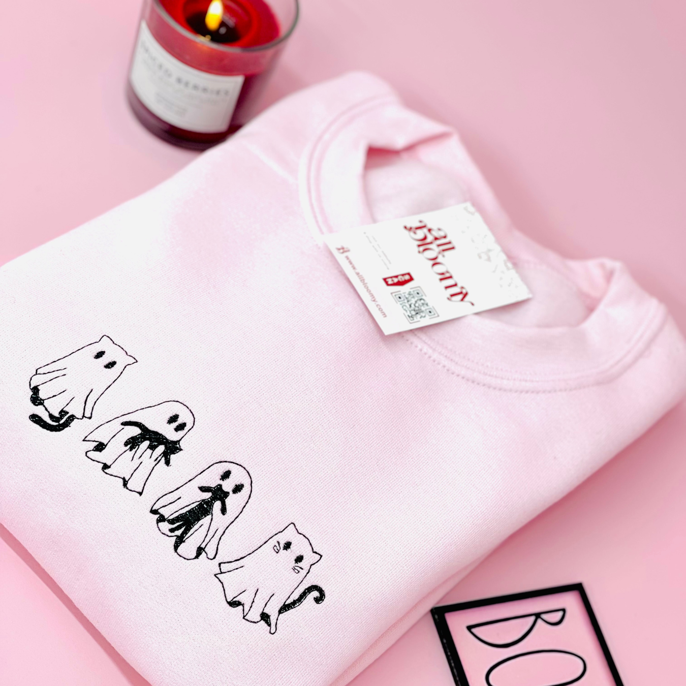 “Cat lover Ghosts” Embroidered Sweatshirt/T-Shirt