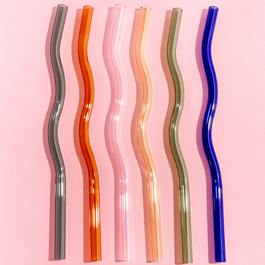 Wavy Glass Straws - All Bloomy