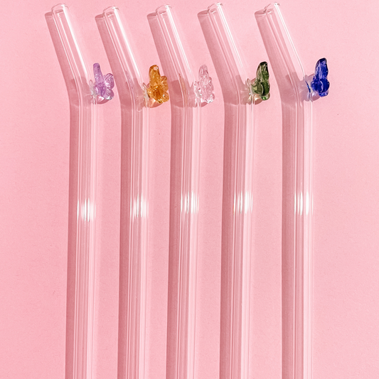 Butterfly Glass Straws - All Bloomy