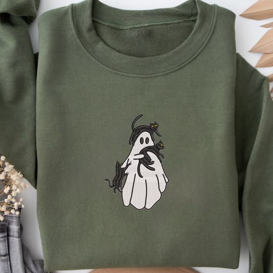 “Cat lover Boo” Embroidered Sweatshirt