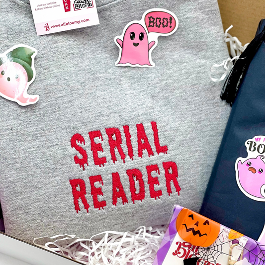 “Serial Reader” Bookish Embroidered Sweatshirt/T-Shirt