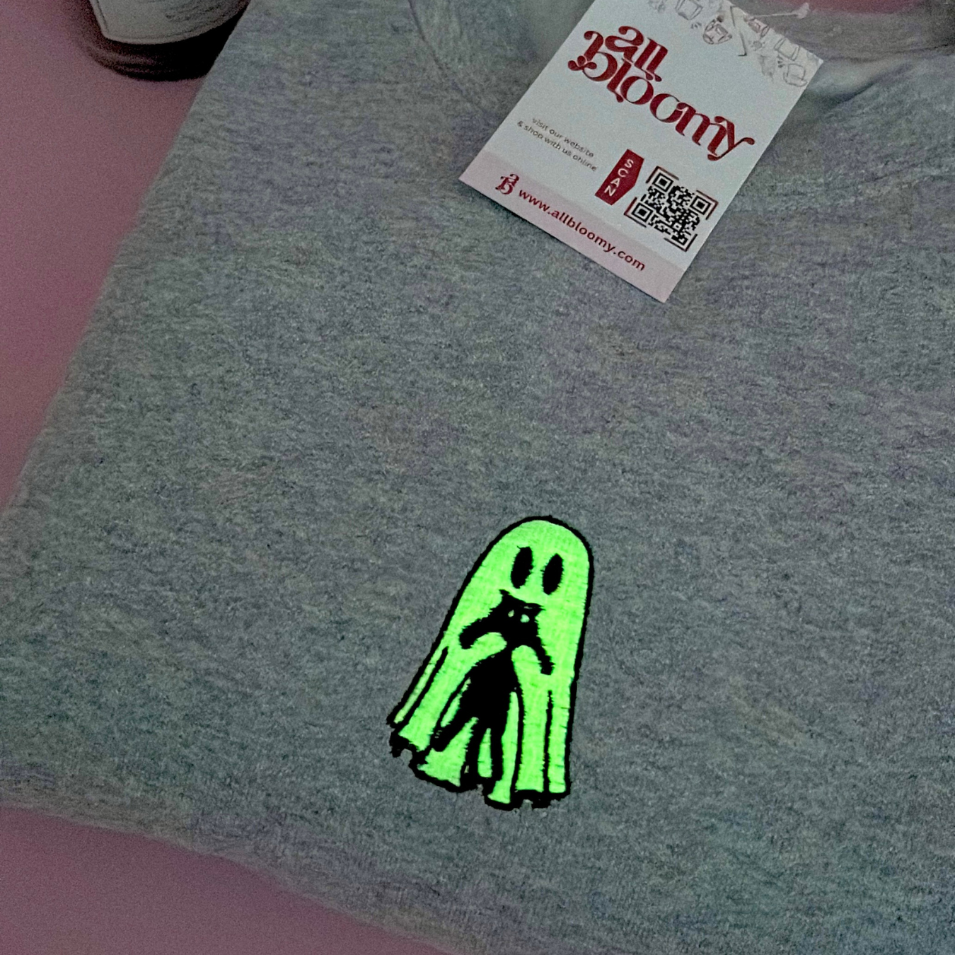 Glow in the Dark “Cat lover Ghost” Embroidered Sweatshirt/T-Shirt