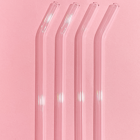 One Pink Glass Straw - All Bloomy
