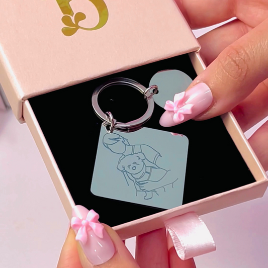 Personalised Engraved Keychain (Square)
