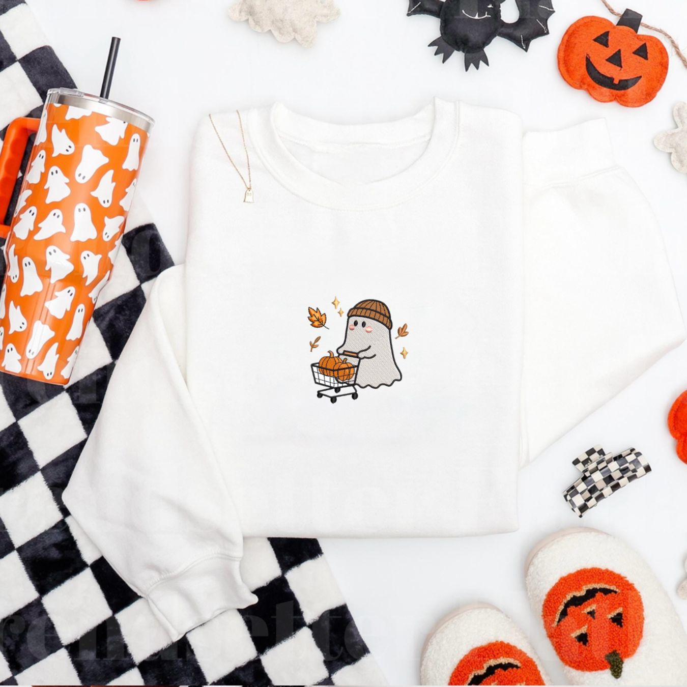‘’Pumpkin patch Boo” Embroidered Sweatshirt