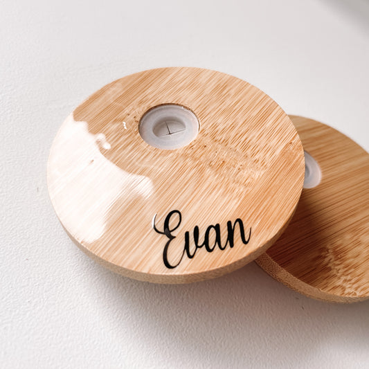 ‘’Customised Name Lid’’ For 16/20 oz Glass Can - All Bloomy