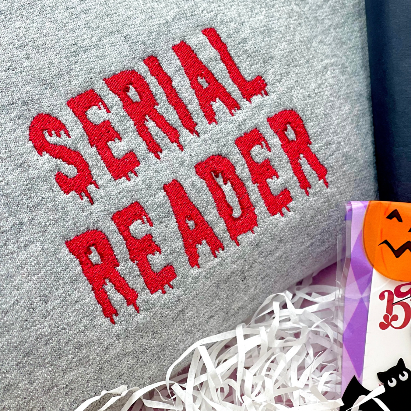 “Serial Reader” Bookish Embroidered Sweatshirt/T-Shirt