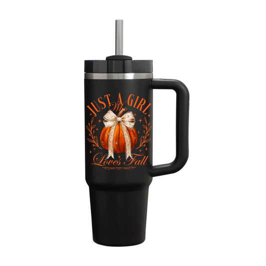 “Just a Girl who Loves Fall” Stanley like Tumbler (40 oz)