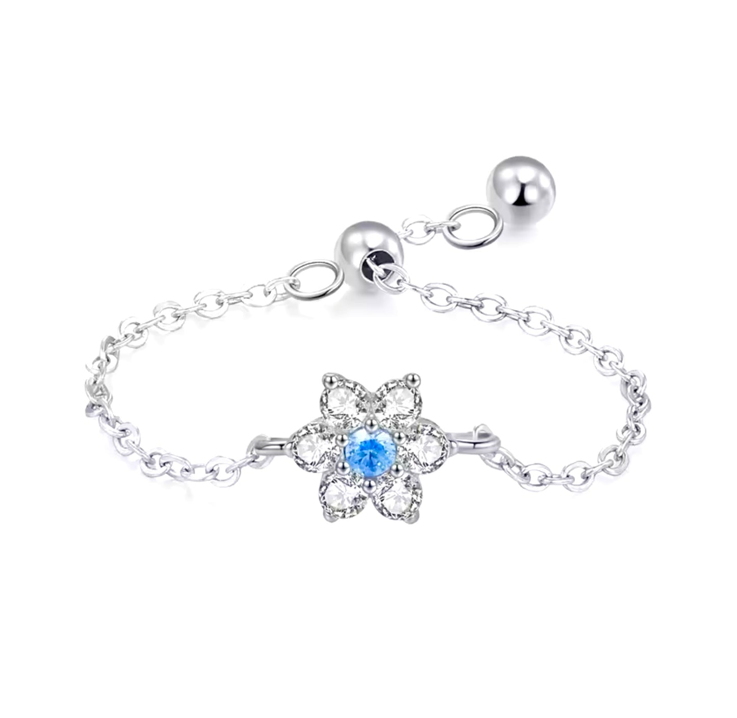 “Blooming Blue” Chain Ring
