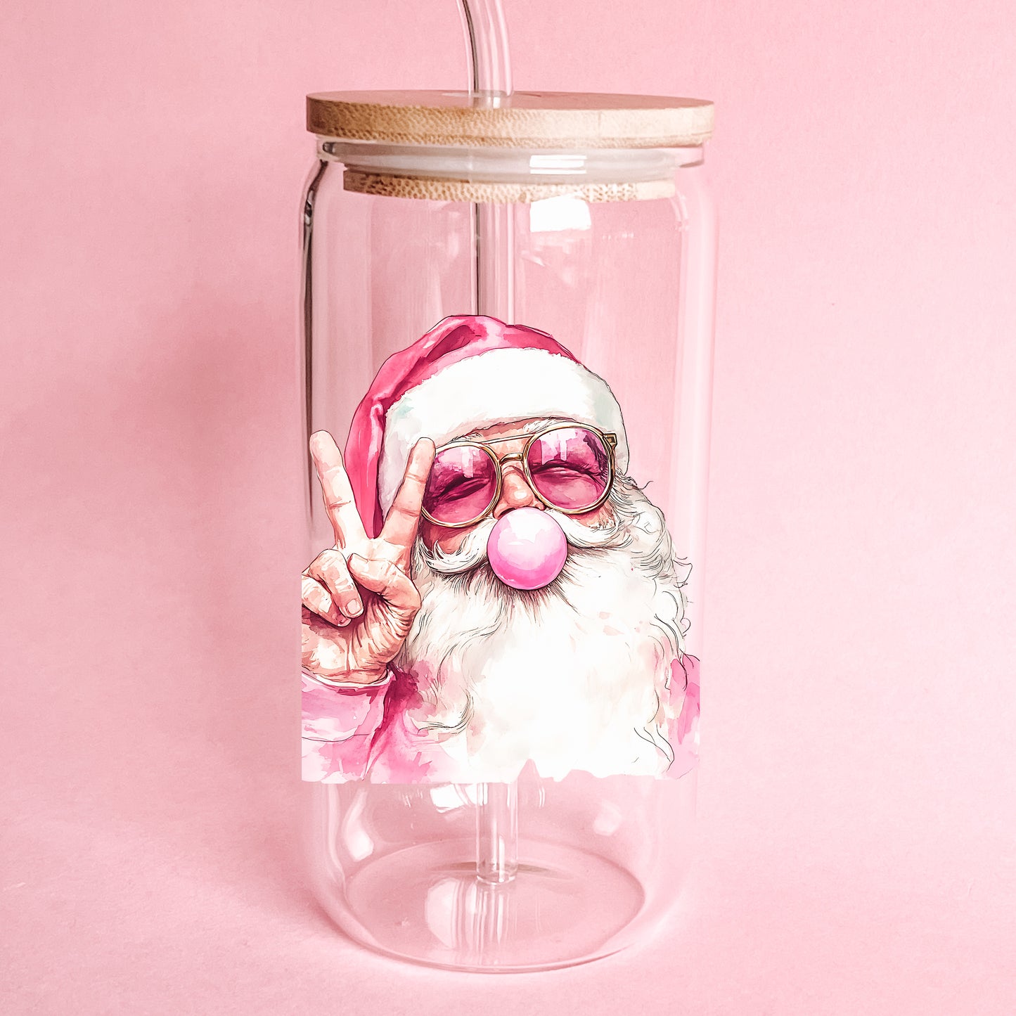 “Cool Santa’' 16/20 oz Glass Can