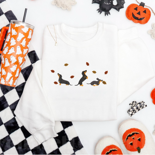 ‘’Autumn Dachshund” Embroidered Sweatshirt