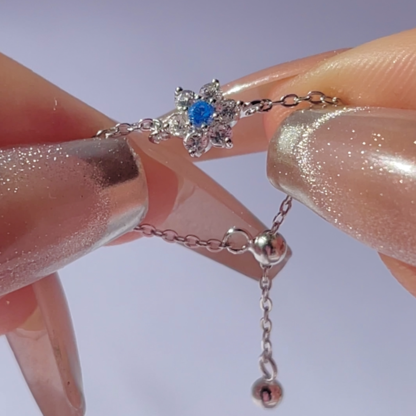 “Blooming Blue” Chain Ring