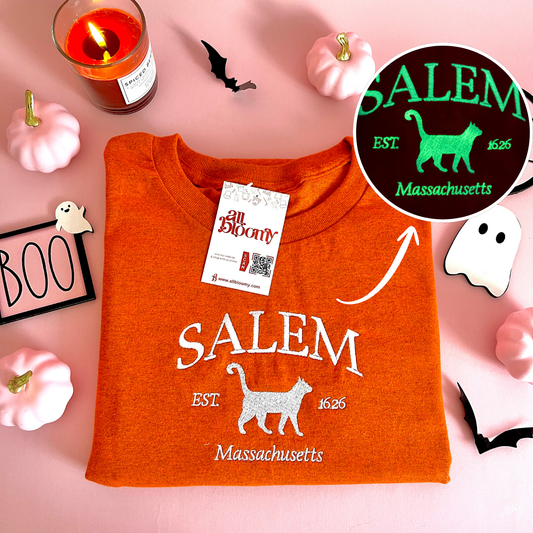 Glow in the Dark “SALEM” Embroidered Sweatshirt/T-Shirt