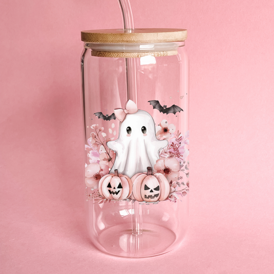 “Pink Ghost” 16/20 oz Glass Can