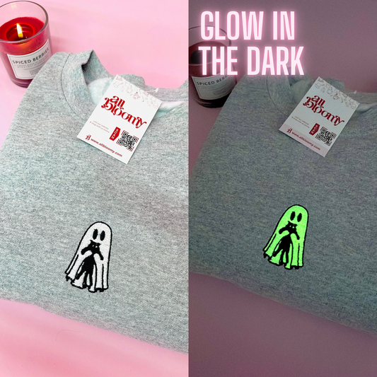 Glow in the Dark “Cat lover Ghost” Embroidered Sweatshirt/T-Shirt