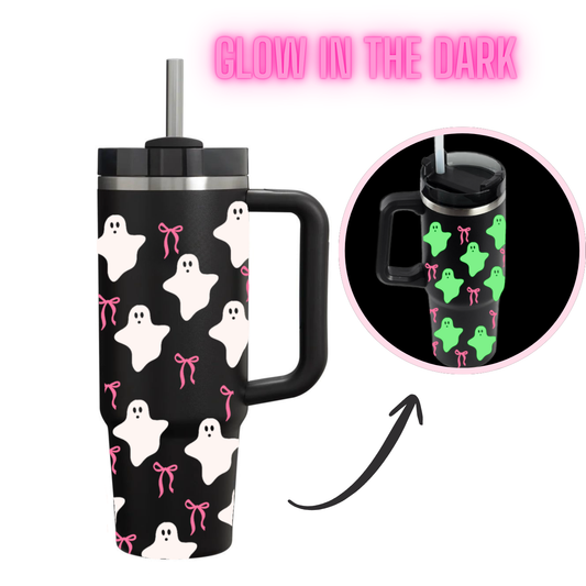 Glow in the Dark “Boo Bows” Stanley like Tumbler (40 oz)